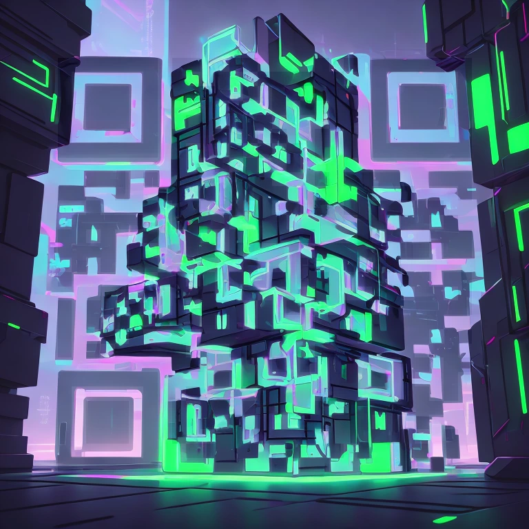 Neon green cubes, rendered in blender…
