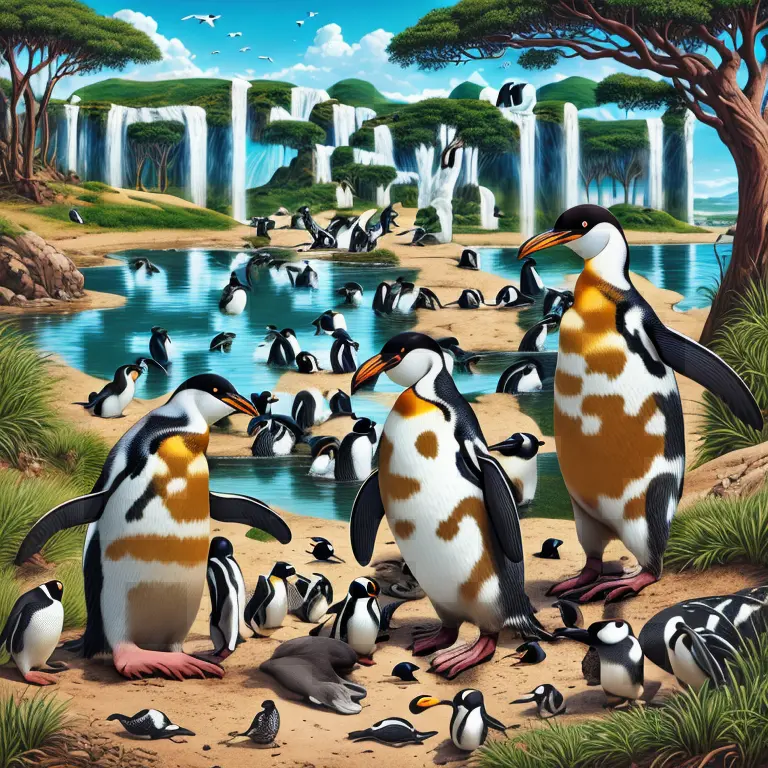Penguins have a picnic on the Savannah…