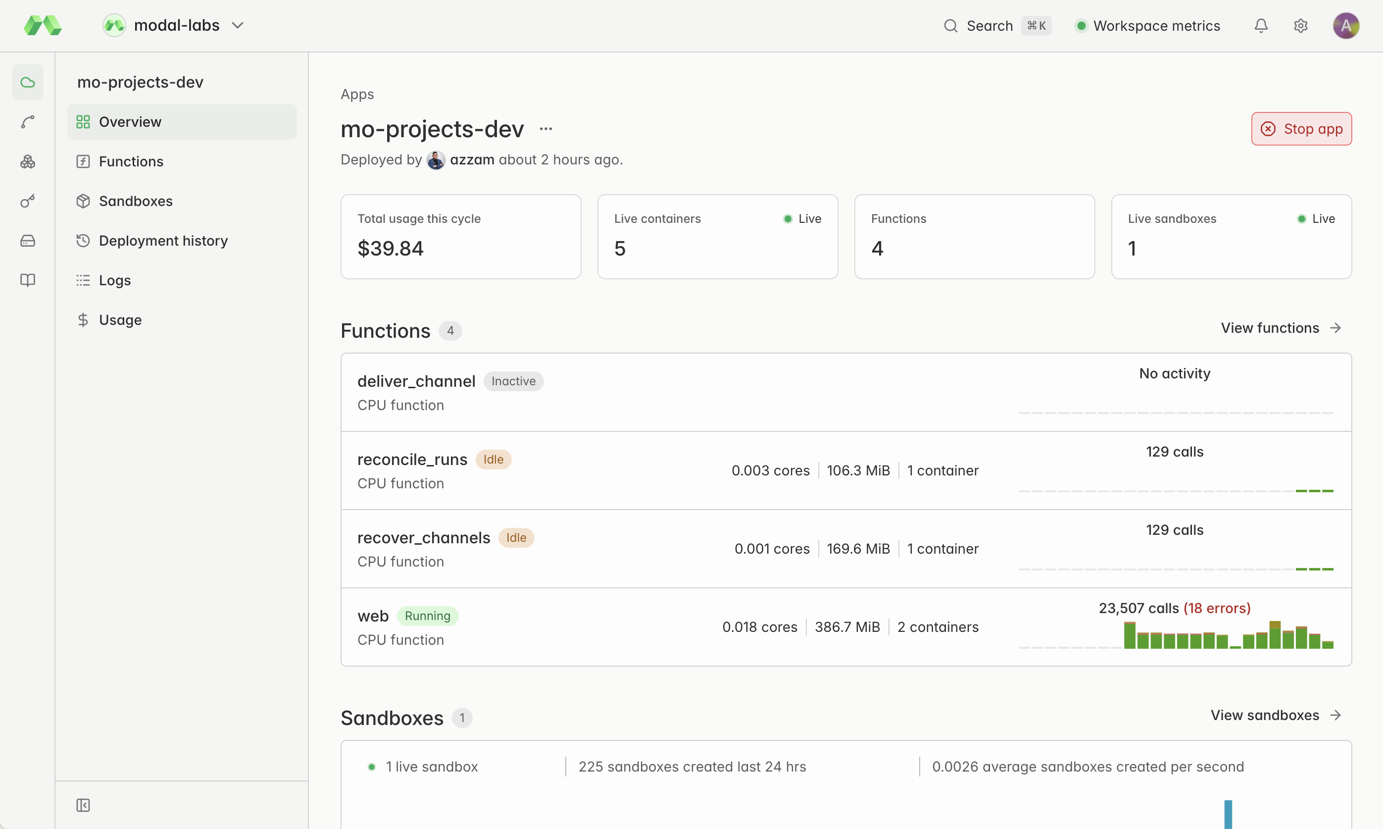 Dashboard improvements in Modal.